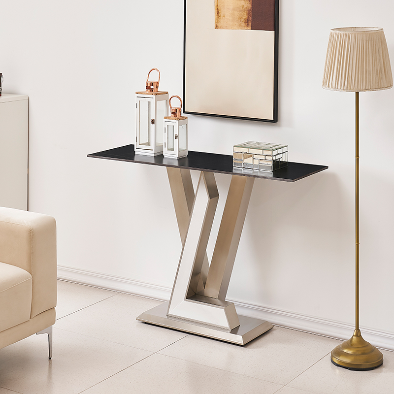 The consle is modern, simple, Italian, slate combined, living room, small household, European style.