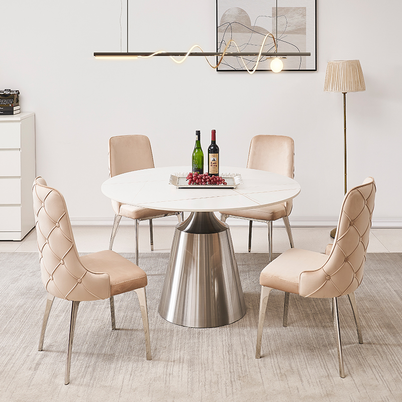The dinning  table is modern, simple, Italian, slate combined, living room, small household, Europea